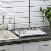 Сушилка для посуды с поддоном, 40&times;23&times;15 см, цвет хром