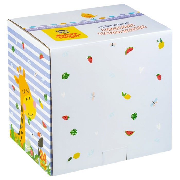 Карандаши 24 цвета Мульти-Пульти Карандаши 24 цвета Мульти-Пульти "Друзья енота", трёхгранные, заточенные, в тубусе