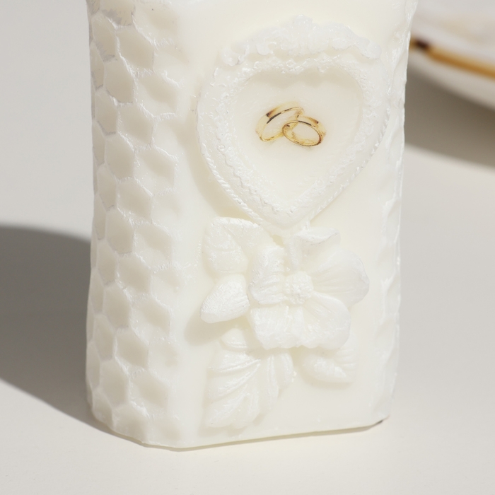 Свеча-цилиндр свадебная Свеча-цилиндр свадебная "Камея", белая, 6×11 см