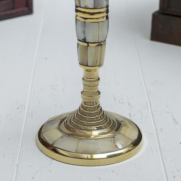 Подсвечник с перламутром Подсвечник с перламутром "Счастье" на 1 свечу, латунь 8,5х8,5х12,5 см