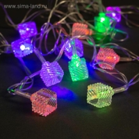 Гирлянда «Нить» 5 м с насадками «Кубики тающие», IP20, прозрачная нить, 20 LED, свечение мульти (RG/RB), мигание, 220 В Гирлянда «Нить» 5 м с насадками «Кубики тающие», IP20, прозрачная нить, 20 LED, свечение мульти (RG/RB), мигание, 220 В