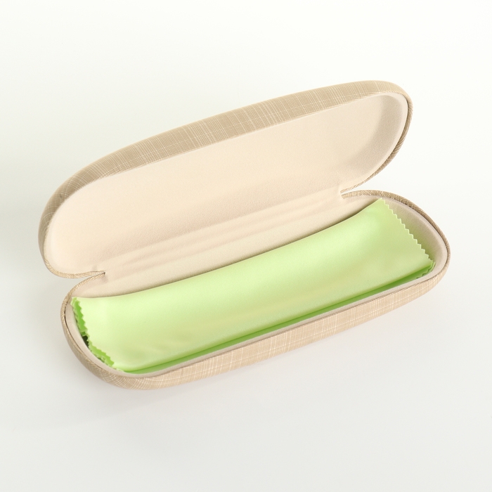 Футляр для очков на хлопушке, длина 16 см, цвет бежевый Футляр для очков на хлопушке, длина 16 см, цвет бежевый