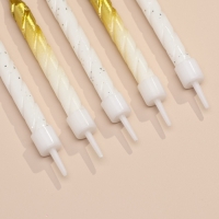 Свечи для торта "Спираль", 6 шт, белые и градиент золото с белым Свечи для торта "Спираль", 6 шт, белые и градиент золото с белым