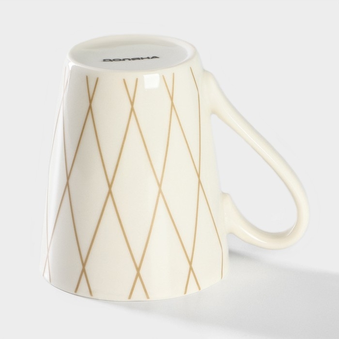 Кружка фарфоровая Доляна «Золотая нить», 320 мл, цвет белый Кружка фарфоровая Доляна «Золотая нить», 320 мл, цвет белый