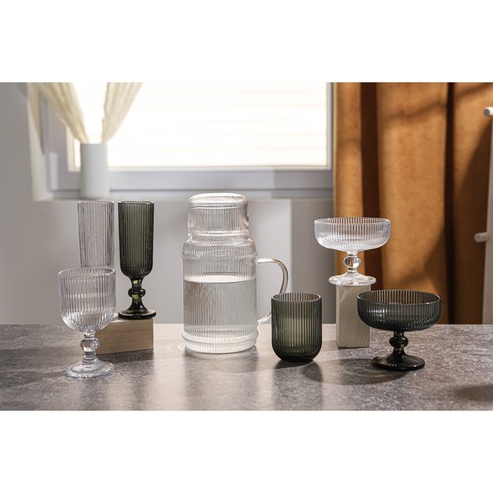 Стакан стеклянный Magistro «Грани», 260 мл, 7,5×9,5 см, цвет графит Стакан стеклянный Magistro «Грани», 260 мл, 7,5×9,5 см, цвет графит