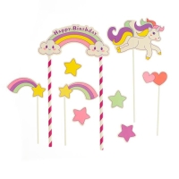 Топпер &laquo;Единорог и радуга&raquo;, набор 8 шт.
