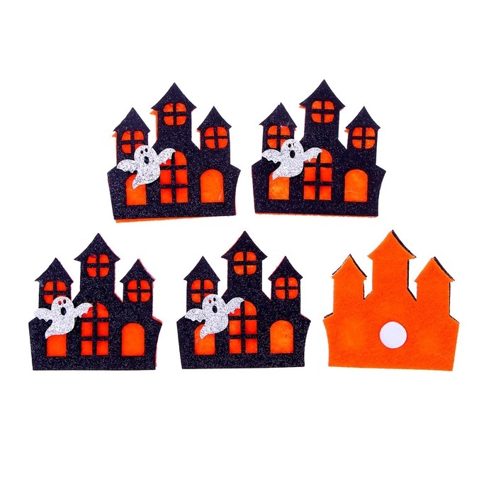 Декор фетровый &laquo;Замок&raquo; набор 5 шт., размер 1 шт: 5,5 &times; 5,5 см