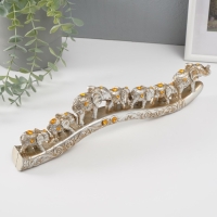 Сувенир полистоун стразы "Караван из семи слонов" 9х32,5х3,5 см