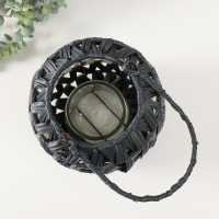 Подсвечник пластик на 1 свечу "Зигзаг" чёрно-белый 11х20х27 см