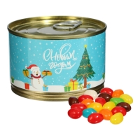 Новый год. Мармеладные бобы "Снеговик", в консервной банке, 100 г