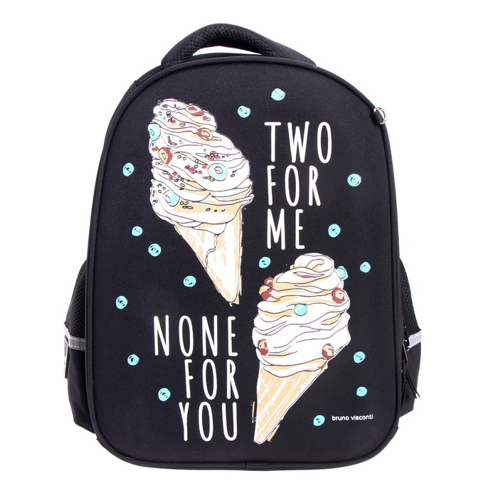 Рюкзак каркасный 38 х 30 х 20 см, пенал в подарок, Bruno Visconti Рюкзак каркасный 38 х 30 х 20 см, пенал в подарок, Bruno Visconti "Мороженое"