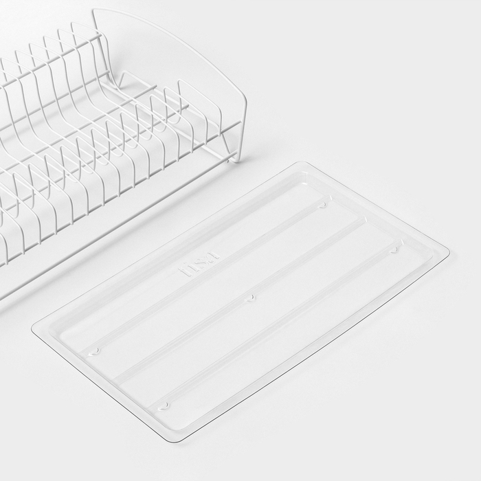 Сушилка для посуды с поддоном, 39&times;25&times;12 см, цвет белый