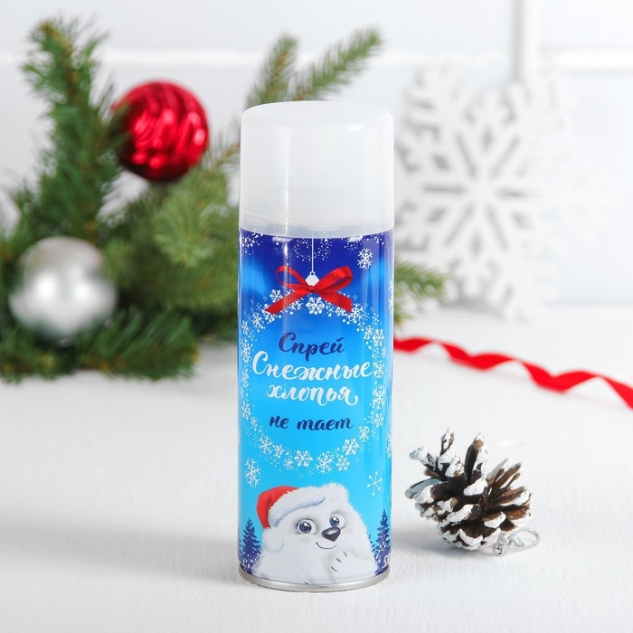 Новый год! Искусственный снег спрей «Снежные хлопья», 250 мл, цвет белый Новый год! Искусственный снег спрей «Снежные хлопья», 250 мл, цвет белый