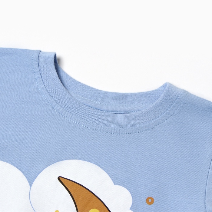 Пижама для девочки (фуфайка/брюки), цвет нежно-голубой, рост 116