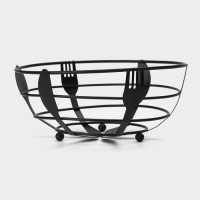 Фруктовница Доляна, 22&times;22&times;9,5 см, цвет чёрный