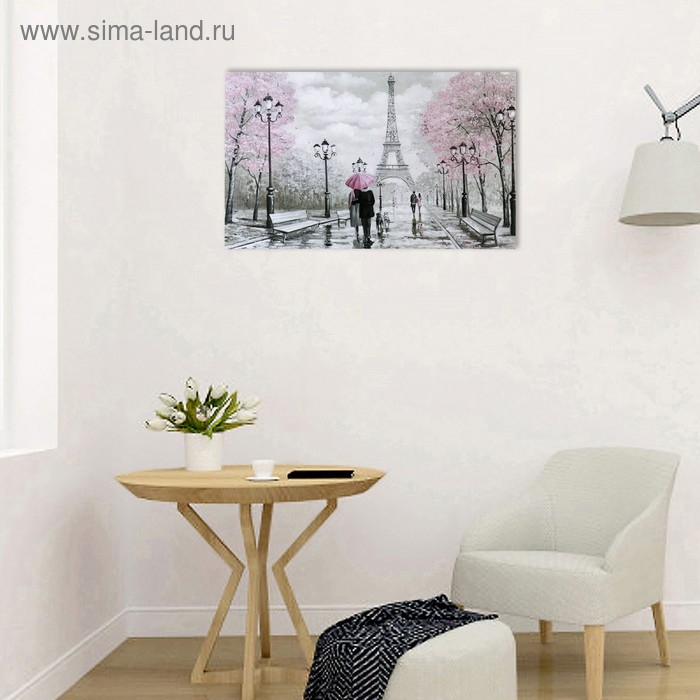 Картина-холст на подрамнике "Осень в большом городе" 60х100 см