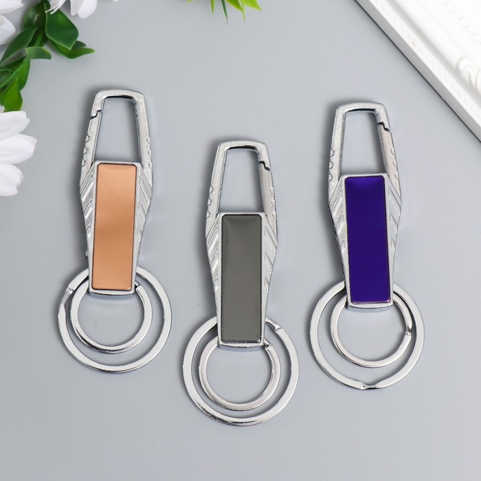 Брелок металл Брелок металл "Карабин. Глянец цвета" МИКС 3,4х0,6х9 см