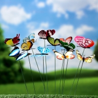 Штекер светящийся "Бабочка Вайси" 6,5х25см, набор 12шт, МИКС Штекер светящийся "Бабочка Вайси" 6,5х25см, набор 12шт, МИКС