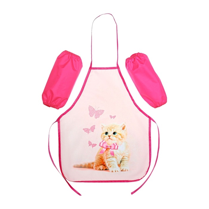 Фартук для труда + нарукавники, 485 х 395/250 х 160 мм, рост 116-146 см, Calligrata Фартук для труда + нарукавники, 485 х 395/250 х 160 мм, рост 116-146 см, Calligrata "Котик"