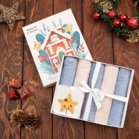 Набор махровых полотенец Этель "Уюта и тепла" 30х30 см -5шт, 100% хл, 340гр/м2 Набор махровых полотенец Этель "Уюта и тепла" 30х30 см -5шт, 100% хл, 340гр/м2