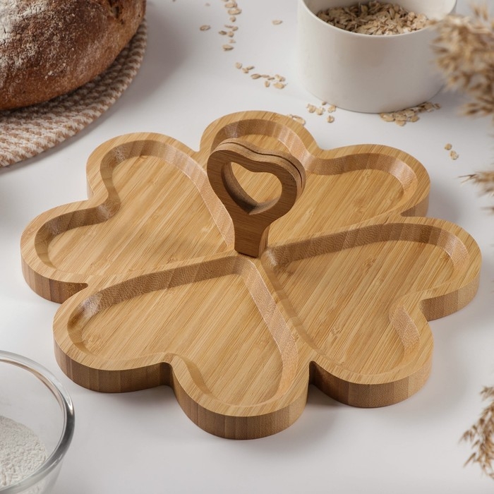 Менажница Доляна &laquo;Цветок&raquo;, 29&times;29 см, бамбук