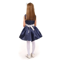 Карнавальный костюм &laquo;Стиляги 5&raquo;, платье синее в белый горох, повязка, р. 36, рост 140 см