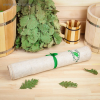 Лежак для бани светлый с вышивкой "С лёгким паром" 150х50см Лежак для бани светлый с вышивкой "С лёгким паром" 150х50см