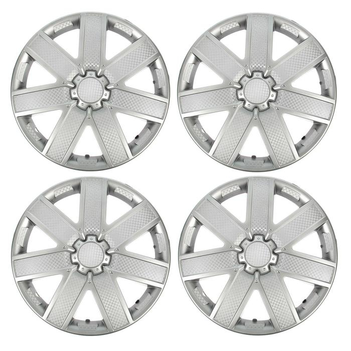 Колпаки колесные R13 Колпаки колесные R13 "ГАЛАКСИ", серебристый карбон, набор 4 шт.