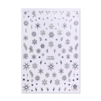 Новый год! Наклейки для ногтей &laquo;Снежинки&raquo;, фольгированные, цвет серебристый