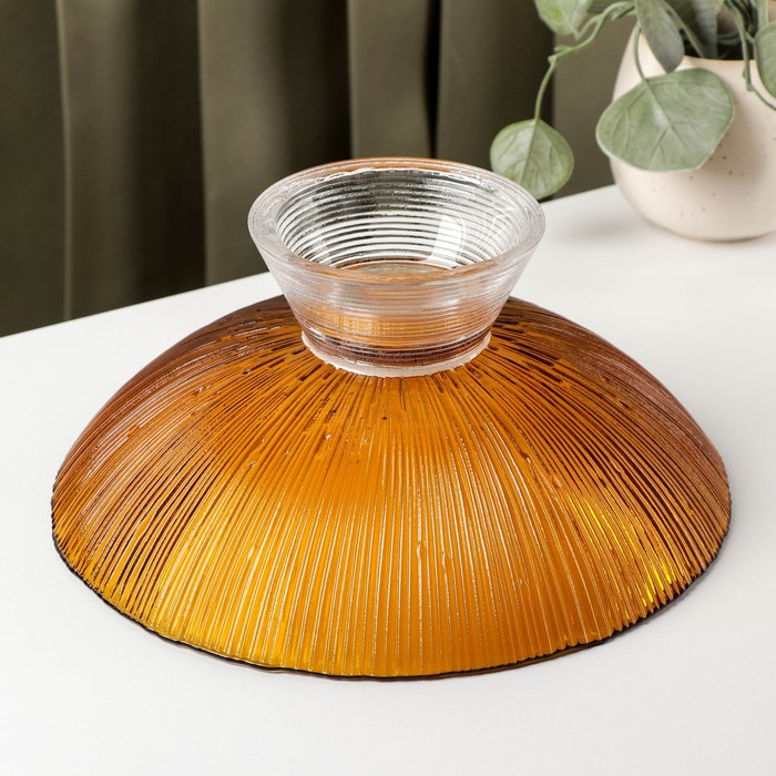 Ваза из стекла для фруктов &laquo;Фейверк&raquo;, 1,4 л, 25&times;10 см, цвет янтарный