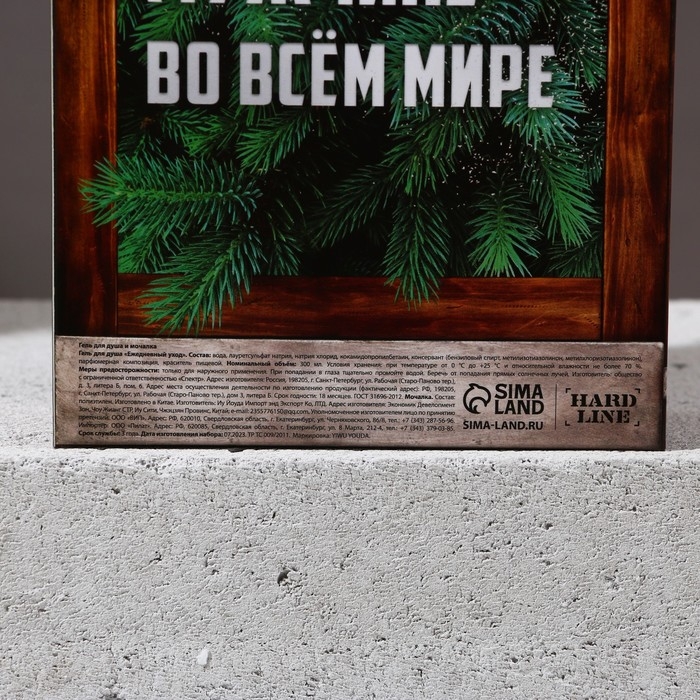 Новый Год. Подарочный набор новогодний, гель для душа 250 мл и мочалка для тела