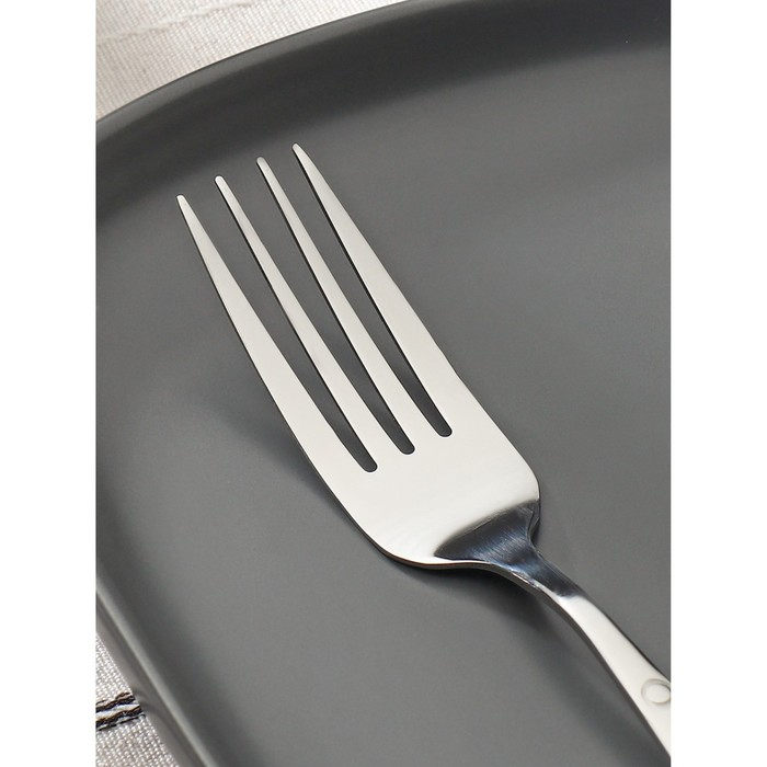 Набор вилок столовых из нержавеющей стали Доляна &laquo;Бабл&raquo;, h=20 см, 6 шт, цвет серебряный