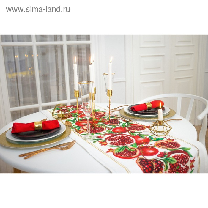 Дорожка на стол &laquo;Гранаты&raquo; 40*146 см