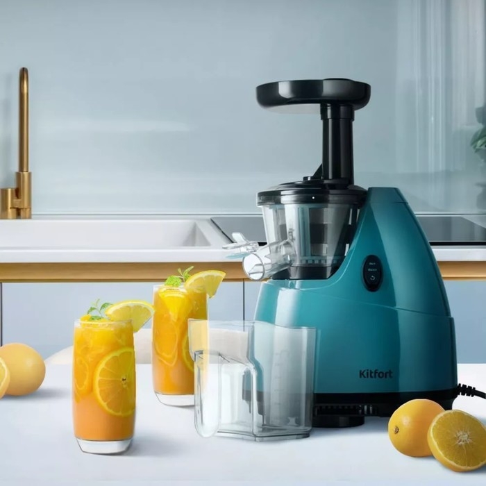 Соковыжималка Kitfort КТ-1161, шнековая, 150 Вт, 0.6/0.6 л, 50 об/мин, сине-чёрная Соковыжималка Kitfort КТ-1161, шнековая, 150 Вт, 0.6/0.6 л, 50 об/мин, сине-чёрная