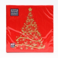 Новый год. Салфетки бумажные Home Classic "Волшебная ель на красном", 3 слоя,33x33, 20 листов Новый год. Салфетки бумажные Home Classic "Волшебная ель на красном", 3 слоя,33x33, 20 листов