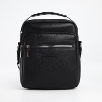 Сумка мужская через плечо TEXTURA, 3 наружных кармана, цвет чёрный