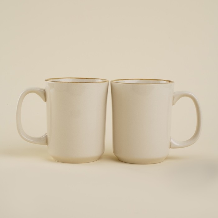Набор кружек фарфоровых SL Home «Леггеро», 400 мл, цвет бежевый Набор кружек фарфоровых SL Home «Леггеро», 400 мл, цвет бежевый