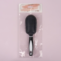 Расчёска массажная, 6,7 &times; 24 см, цвет чёрный/белый