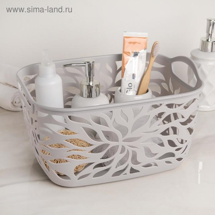 Корзина для хранения &laquo;Листья&raquo;, пластик, 29,5&times;21,5&times;16 см, цвет МИКС