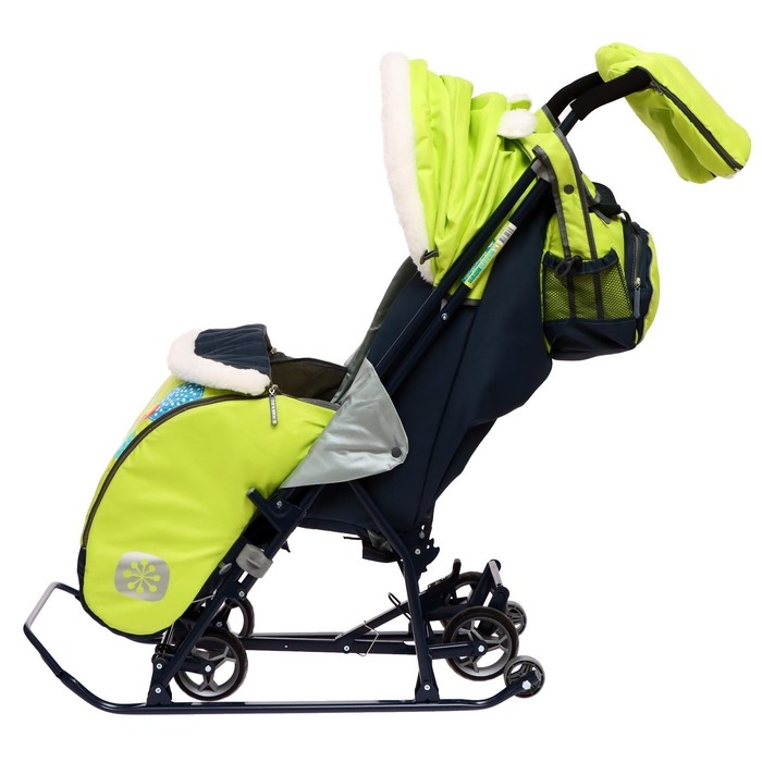 Санки-коляска &laquo;Наши детки 5-1&raquo; с жирафом, цвет лимонный