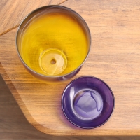 Горшок цветочный с поддоном №3 "Алеб" желто-фиолетовый, 1 л