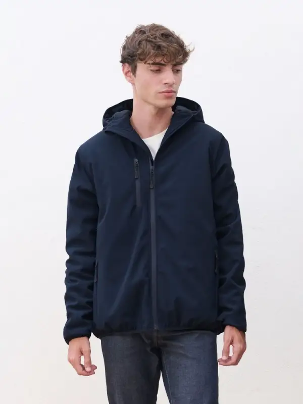 Куртка софтшелл с капюшоном мужская Falcon Men, синяя, размер S