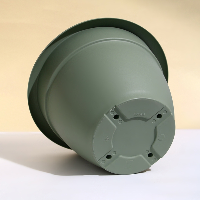 Горшок для цветов, d = 35 см, 12 л, пластик, зелёный шалфей