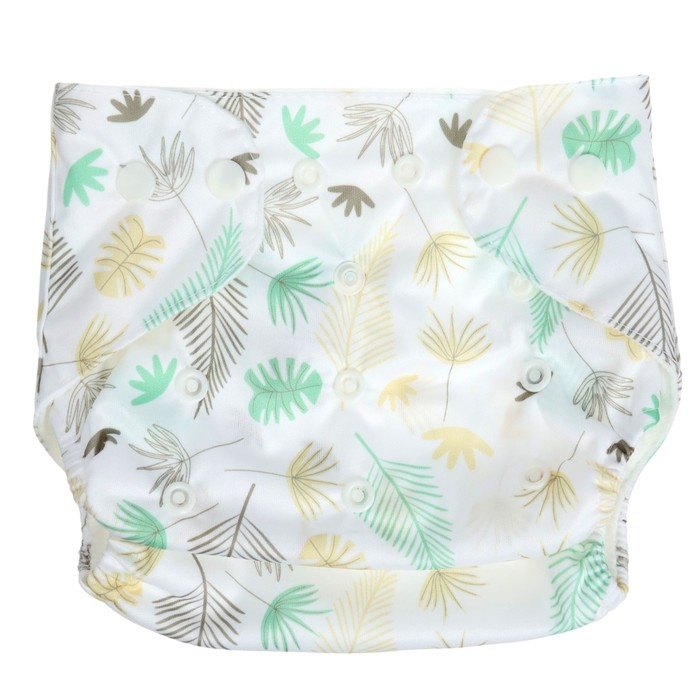 Многоразовый подгузник &laquo;Перья&raquo;, 3-15 кг, цвет белый, Крошка Я
