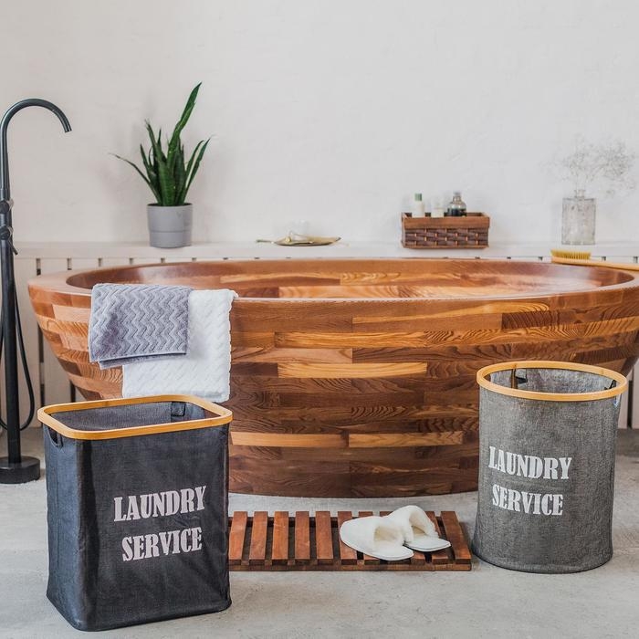 Корзина для белья прямоугольная Доляна &laquo;Модерн&raquo;, 41&times;33,5&times;46,5 см, цвет чёрный