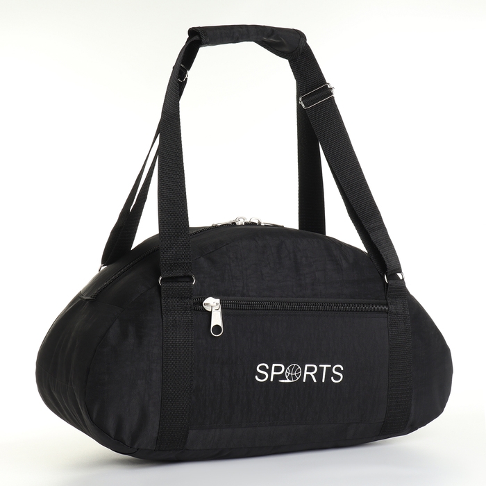 Сумка спортивная на молнии, наружный карман, большой размер, цвет чёрный Сумка спортивная на молнии, наружный карман, большой размер, цвет чёрный