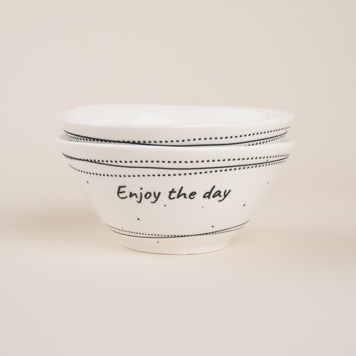 Набор салатников фарфоровых SL Home &laquo;Милый дом&raquo;, 250 мл, d=12 см, цвет белый