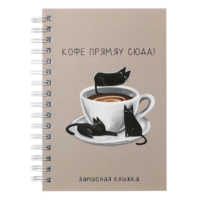 Записная книжка А6, 120 листов в клетку на гребне Записная книжка А6, 120 листов в клетку на гребне "Сделай паузу", обложка мелованный картон, МИКС