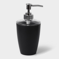 Набор для ванной &laquo;Эталон&raquo;, 4 предмета: дозатор для мыла, мыльница, 2 стакана, 24&times;8&times;17 см, цвет чёрный