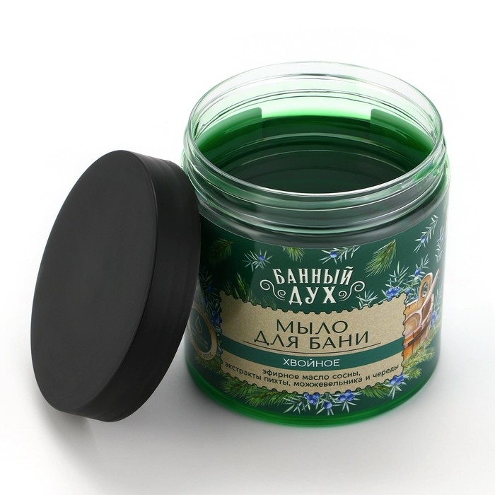 Мыло для бани «Хвойное», 450 мл, с экстрактом пихты, можжевельника и череды, БАННЫЙ ДУХ Мыло для бани «Хвойное», 450 мл, с экстрактом пихты, можжевельника и череды, БАННЫЙ ДУХ